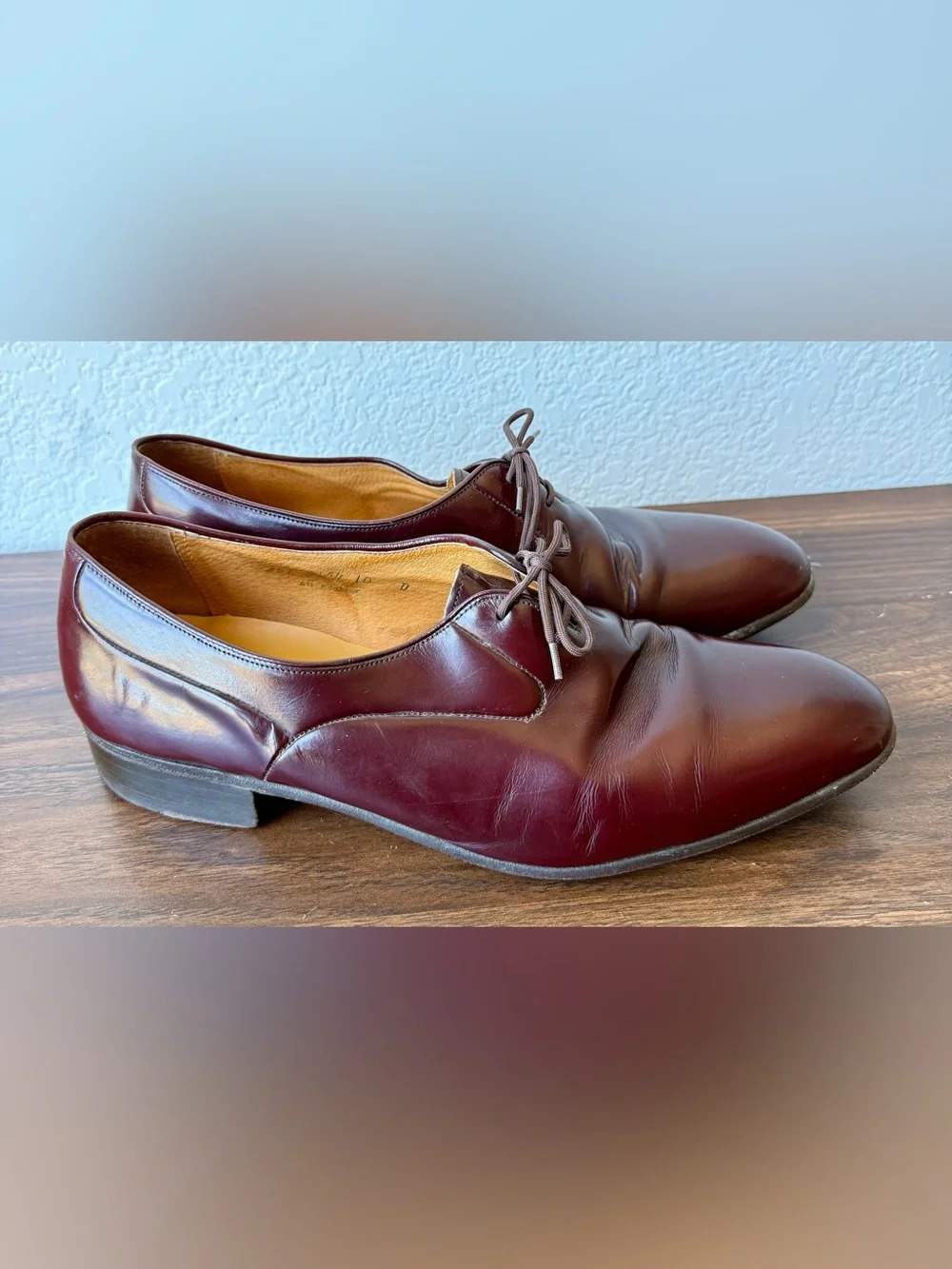 Stetson Burgundy Leather Derby Shoes